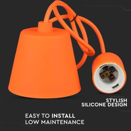 Ljusskrona med upphängningsrem  1xE27/60W/230V orange