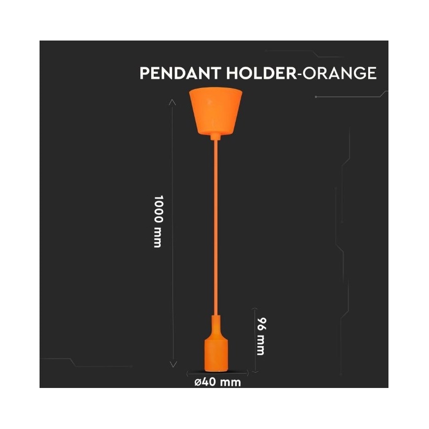Ljusskrona med upphängningsrem  1xE27/60W/230V orange