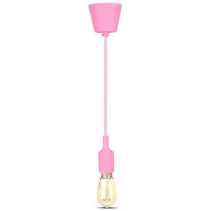 Ljusskrona med upphängningsrem  1xE27/60W/230V rosa 