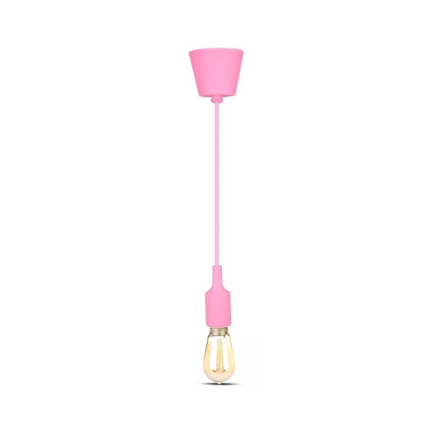 Ljusskrona med upphängningsrem  1xE27/60W/230V rosa 