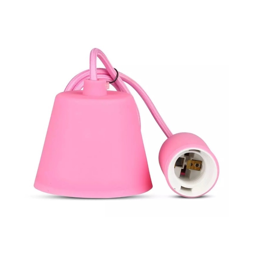 Ljusskrona med upphängningsrem  1xE27/60W/230V rosa 