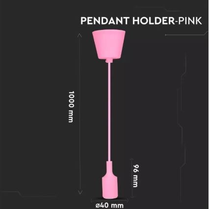 Ljusskrona med upphängningsrem  1xE27/60W/230V rosa 