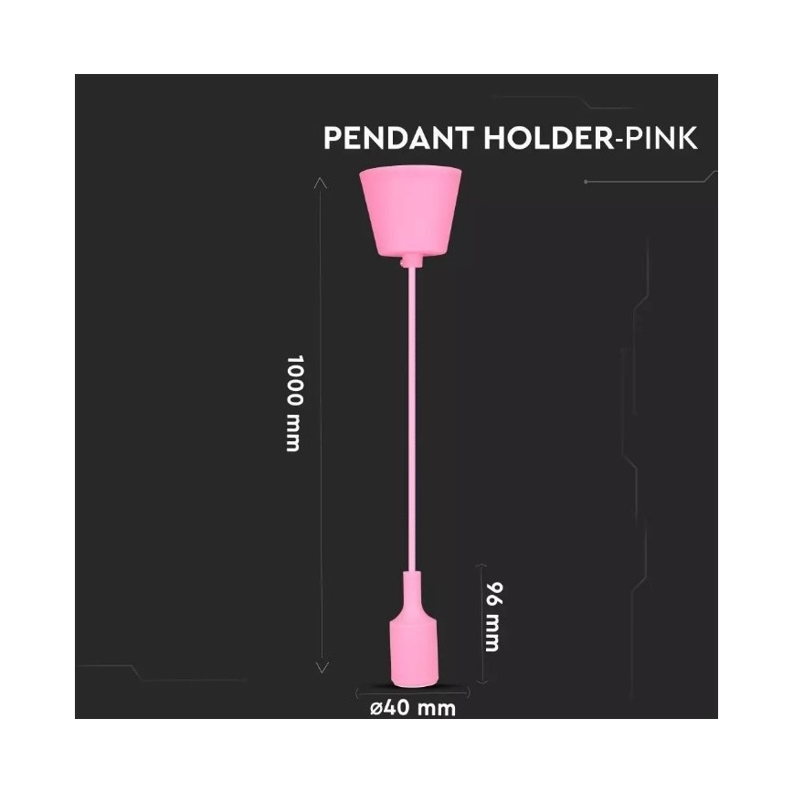 Ljusskrona med upphängningsrem  1xE27/60W/230V rosa 