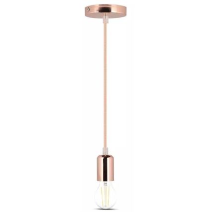 Ljusskrona med upphängningsrem  1xE27/60W/230V Roséguld