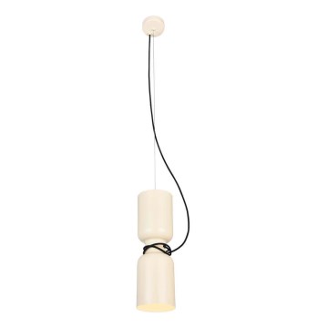 Ljuskrona med upphängningsrem ABEL 2xE27/11W/230V diameter 13 cm grädde