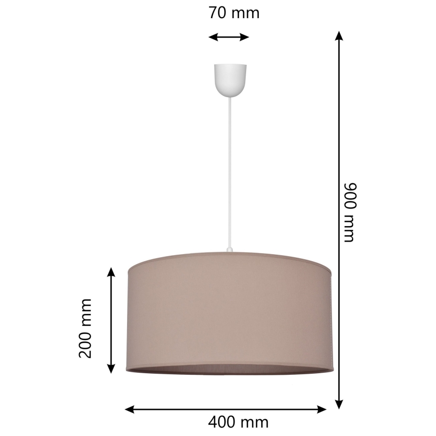Ljuskrona med upphängningsrem ALBA 1xE27/15W/230V d.40cm beige