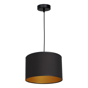 Ljuskrona med upphängningsrem ARDEN 1xE27/60W/230V d. 25 cm svart/gyllene