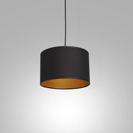 Ljuskrona med upphängningsrem ARDEN 1xE27/60W/230V d. 25 cm svart/gyllene