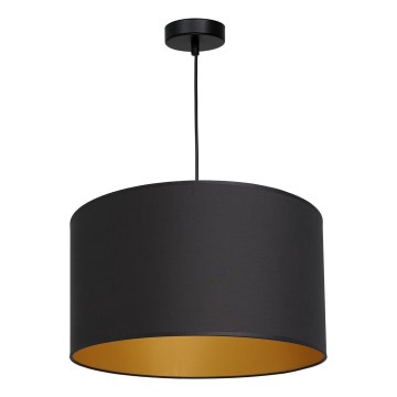 Ljuskrona med upphängningsrem ARDEN 1xE27/60W/230V d. 40 cm svart/guld