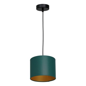 Ljuskrona med upphängningsrem ARDEN 1xE27/60W/230V diameter 18 cm grön/gyllene