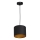 Ljuskrona med upphängningsrem ARDEN 1xE27/60W/230V diameter 18 cm svart/gyllene