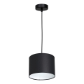 Ljuskrona med upphängningsrem ARDEN 1xE27/60W/230V diameter 18 cm svart/vit