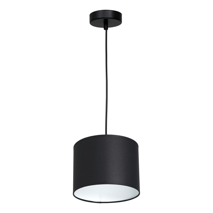Ljuskrona med upphängningsrem ARDEN 1xE27/60W/230V diameter 18 cm svart/vit
