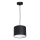 Ljuskrona med upphängningsrem ARDEN 1xE27/60W/230V diameter 18 cm svart/vit