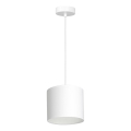 Ljuskrona med upphängningsrem ARDEN 1xE27/60W/230V diameter 18 cm vit