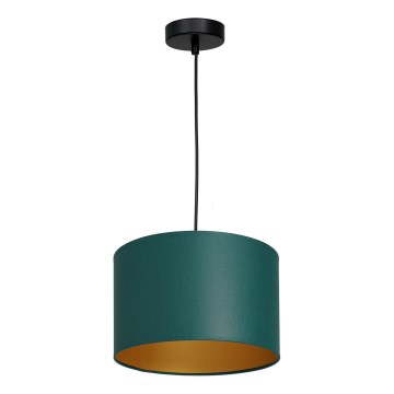 Ljuskrona med upphängningsrem ARDEN 1xE27/60W/230V diameter 25 cm grön/gyllene