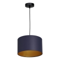 Ljuskrona med upphängningsrem ARDEN 1xE27/60W/230V diameter 25 cm lila/gyllene