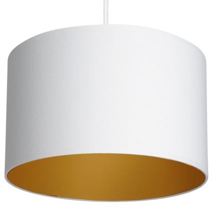 Ljuskrona med upphängningsrem ARDEN 1xE27/60W/230V diameter 25 cm vit/gyllene