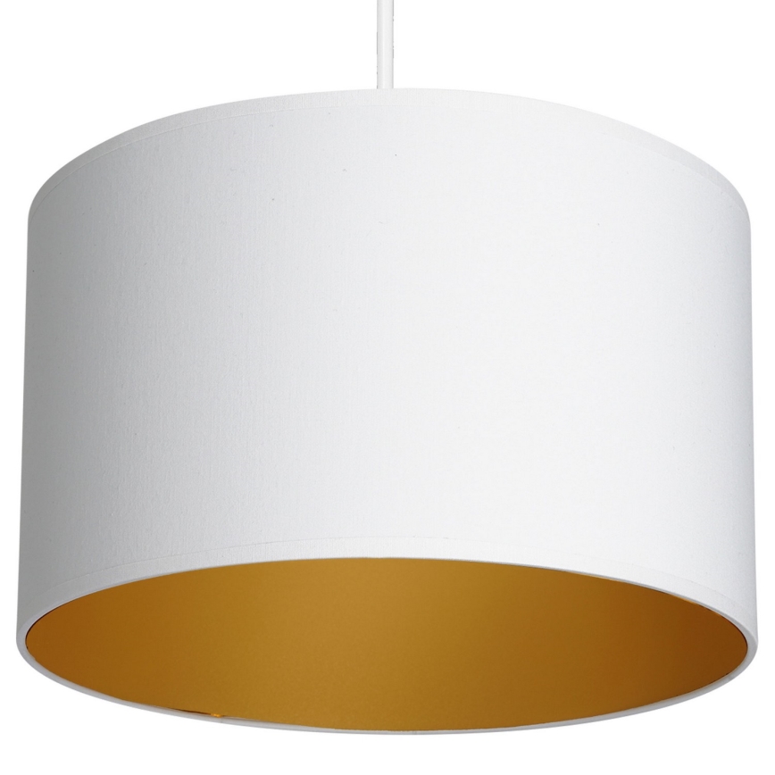 Ljuskrona med upphängningsrem ARDEN 1xE27/60W/230V diameter 25 cm vit/gyllene