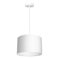 Ljuskrona med upphängningsrem ARDEN 1xE27/60W/230V diameter 25 cm vit