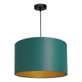 Ljuskrona med upphängningsrem ARDEN 1xE27/60W/230V diameter 40 cm grön/gyllene