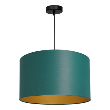 Ljuskrona med upphängningsrem ARDEN 1xE27/60W/230V diameter 40 cm grön/gyllene