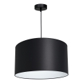 Ljuskrona med upphängningsrem ARDEN 1xE27/60W/230V diameter 40 cm svart/vit