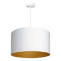 Ljuskrona med upphängningsrem ARDEN 1xE27/60W/230V diameter 40 cm vit/gyllene