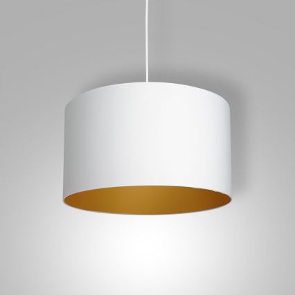Ljuskrona med upphängningsrem ARDEN 1xE27/60W/230V diameter 40 cm vit/gyllene