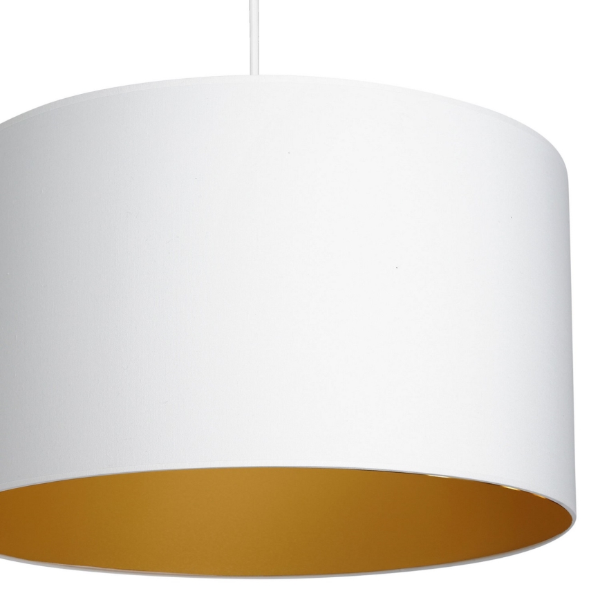 Ljuskrona med upphängningsrem ARDEN 1xE27/60W/230V diameter 40 cm vit/gyllene