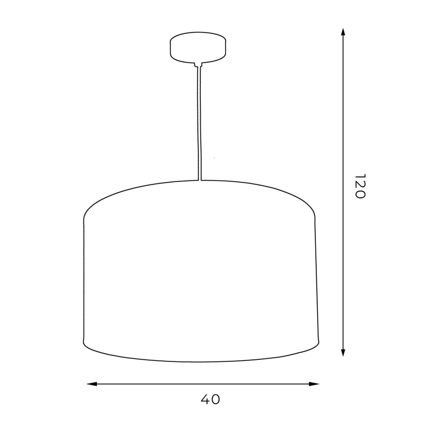 Ljuskrona med upphängningsrem ARDEN 1xE27/60W/230V diameter 40 cm vit/gyllene