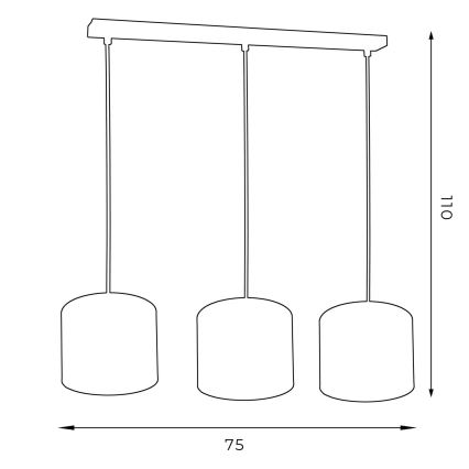 Ljuskrona med upphängningsrem ARDEN 3xE27/60W/230V vit/gyllene