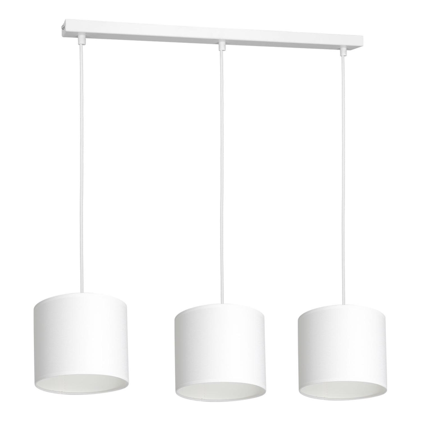 Ljuskrona med upphängningsrem ARDEN 3xE27/60W/230V vit