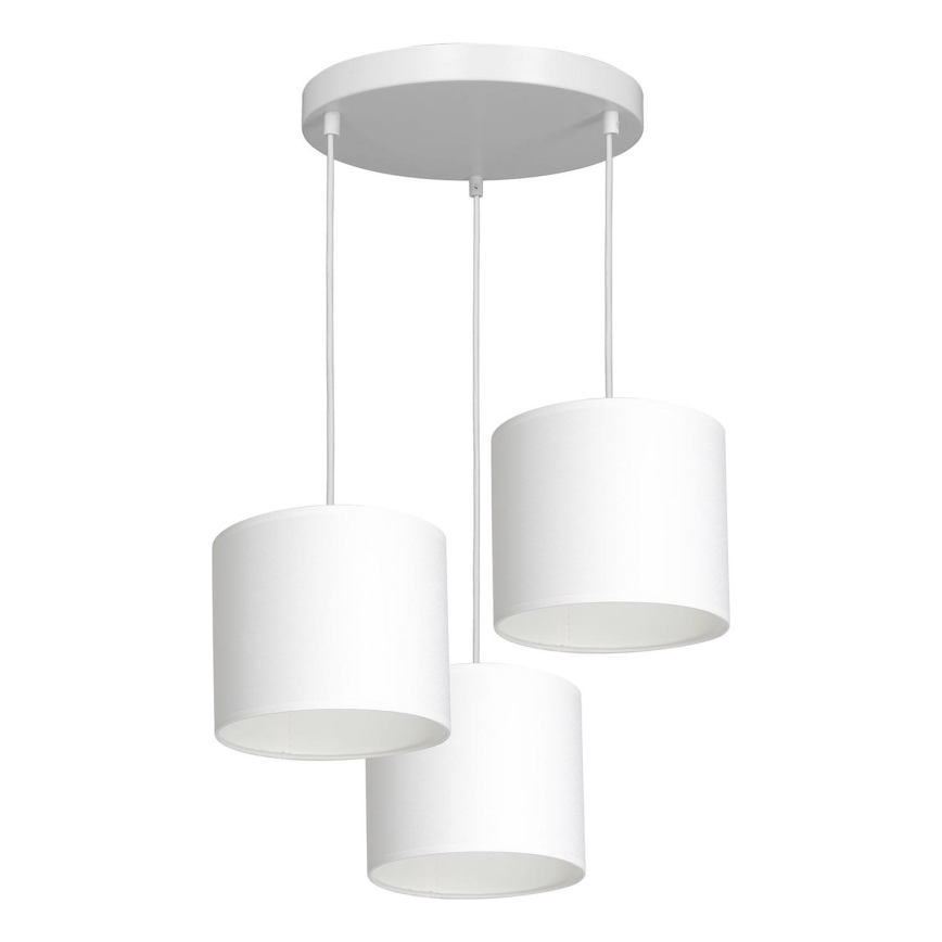 Ljuskrona med upphängningsrem ARDEN 3xE27/60W/230V vit