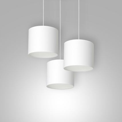 Ljuskrona med upphängningsrem ARDEN 3xE27/60W/230V vit