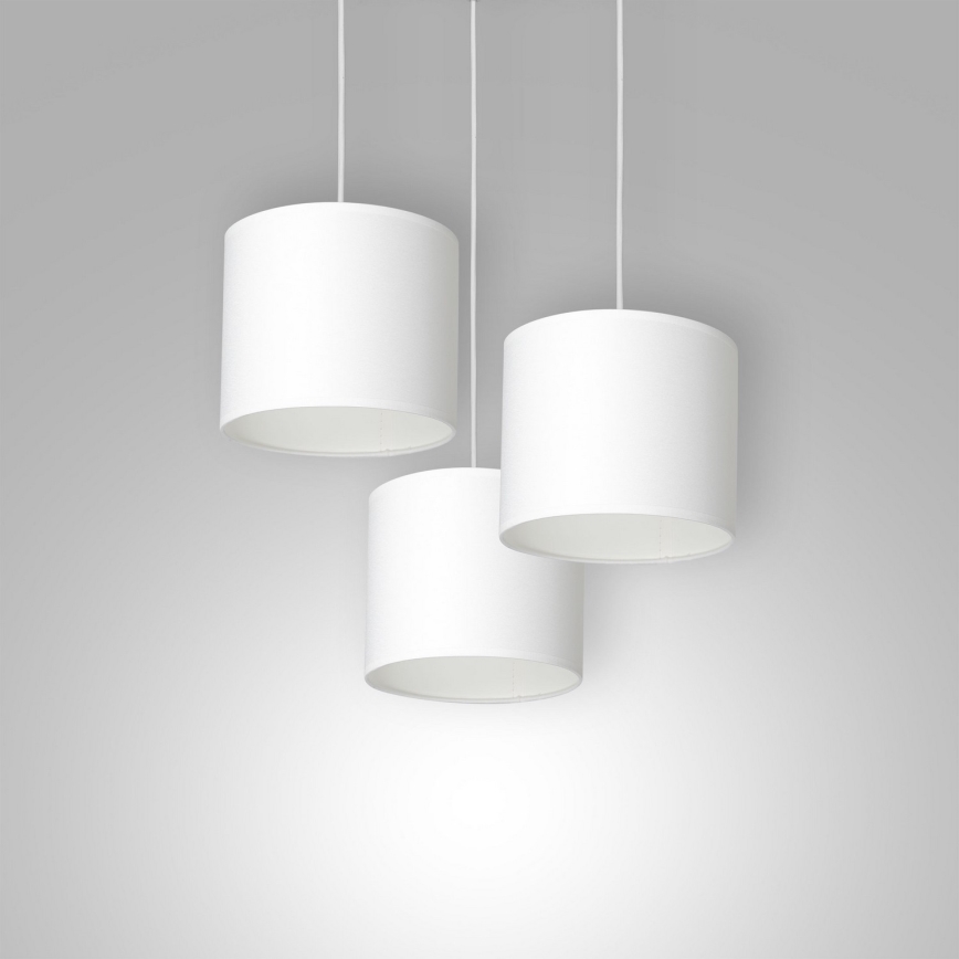 Ljuskrona med upphängningsrem ARDEN 3xE27/60W/230V vit