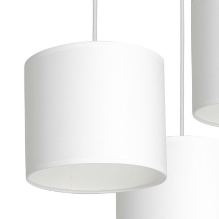 Ljuskrona med upphängningsrem ARDEN 3xE27/60W/230V vit
