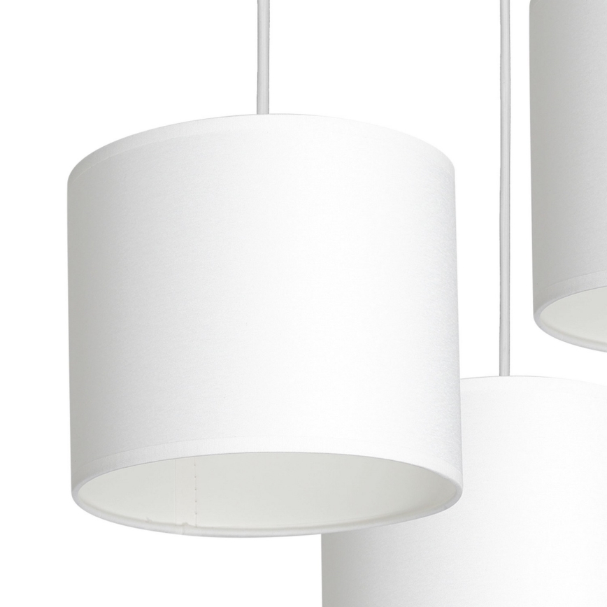 Ljuskrona med upphängningsrem ARDEN 3xE27/60W/230V vit