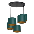 Ljuskrona med upphängningsrem ARDEN 5xE27/60W/230V grön/gyllene