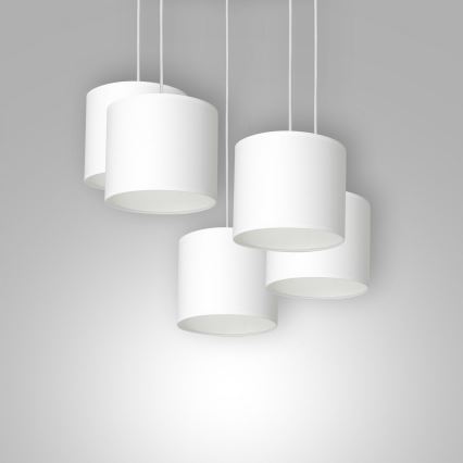 Ljuskrona med upphängningsrem ARDEN 5xE27/60W/230V vit