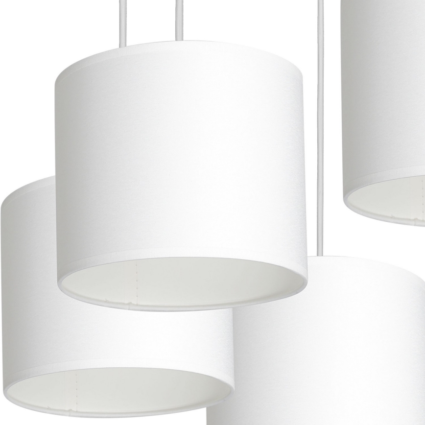 Ljuskrona med upphängningsrem ARDEN 5xE27/60W/230V vit