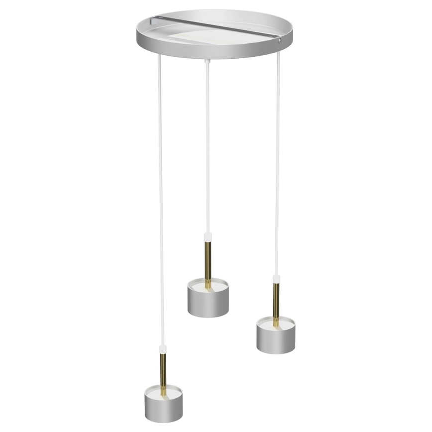Ljuskrona med upphängningsrem ARENA 3xGX53/11W/230V vit/guld
