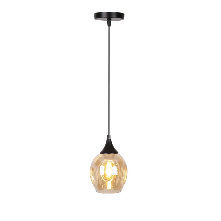 Ljuskrona med upphängningsrem ASPA 1xE27/40W/230V svart