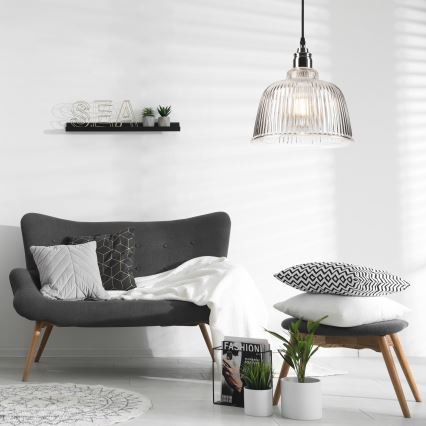 Ljusskrona med upphängningsrem  ASTA 1xE27/60W/230V blank krom
