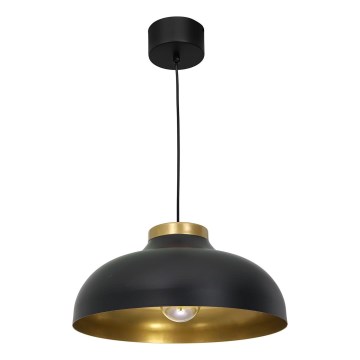 Ljuskrona med upphängningsrem BASCA 1xE27/60W/230V svart/gyllene