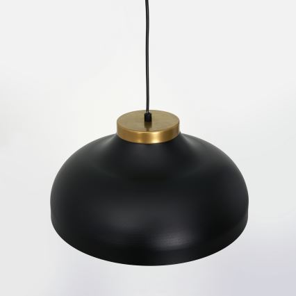 Ljuskrona med upphängningsrem BASCA 1xE27/60W/230V svart/gyllene