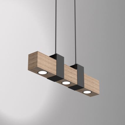 Ljuskrona med upphängningsrem BELEN 3xGU10/8W/230V