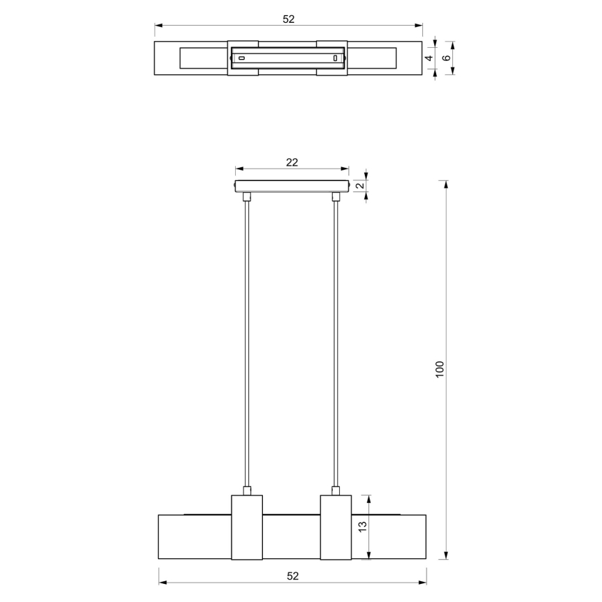 Ljuskrona med upphängningsrem BELEN 3xGU10/8W/230V