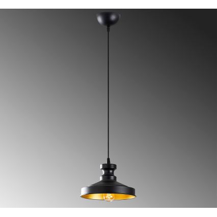 Ljusskrona med upphängningsrem  BERCESTE 1xE27/40W/230V svart 