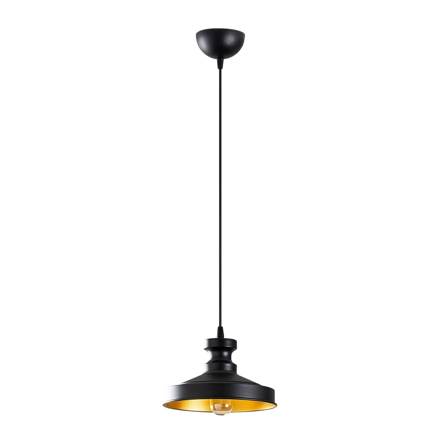 Ljusskrona med upphängningsrem  BERCESTE 1xE27/40W/230V svart 